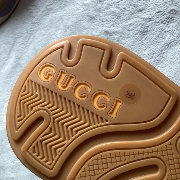 Gucci Ultrapace Sneakers Pink Multi Leather Metallic Reptile Snake Print Sz 36 - Picture 6 of 17